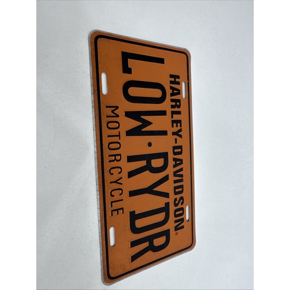 Harley Davidson LOW RYDR Rider Metal License Plate Motorcycle 12x6" 1970s